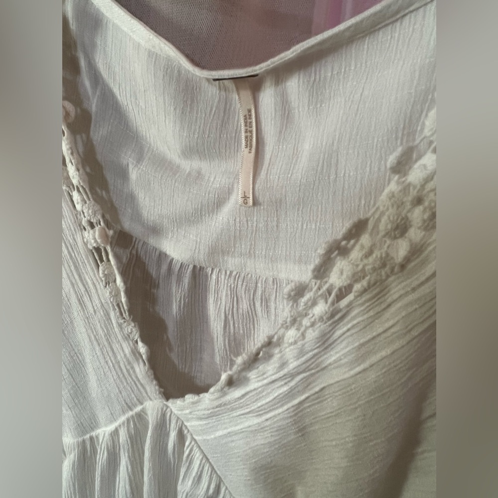 Free People White Backless Lace-Trim Mini Dress - Picture 10 of 10
